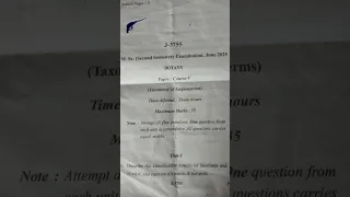 BOTANY Taxonomy Of Angiosperms Msc Second Semester 2025 Rdvv Jabalpur Exam Msc 