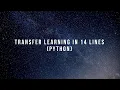 Transfer learning in 14 lines VGG16 using Python