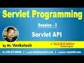 Servlet Tutorial Servlet API Servlet Programming Part-2 Mr Venkatesh