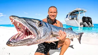 4 Days Alone At Sea - Boat Camping & Bowfishing Food