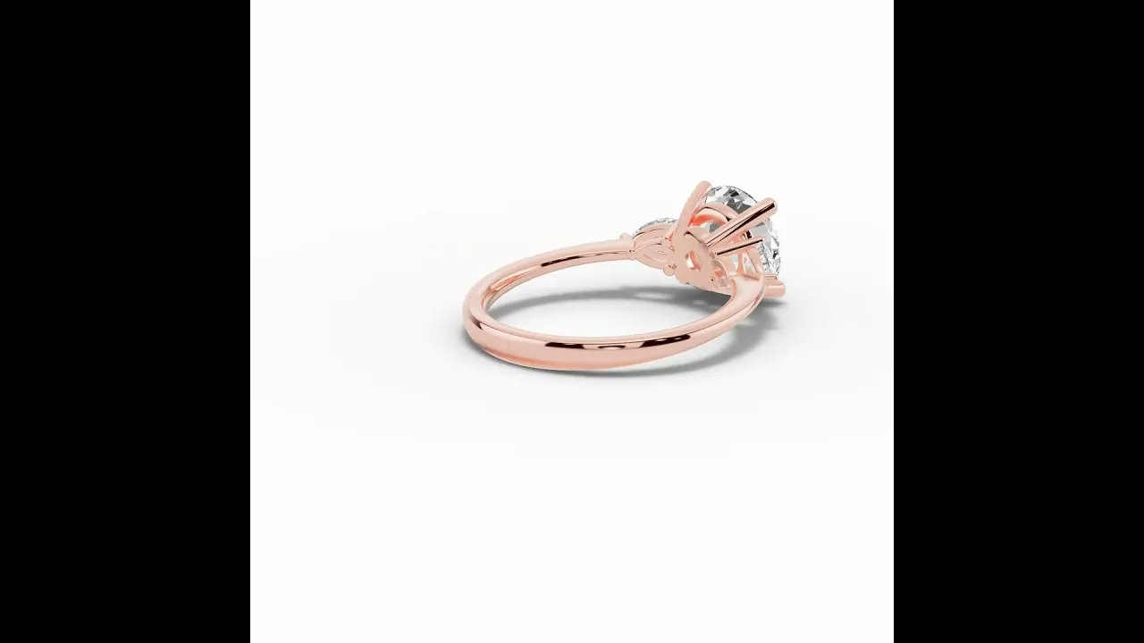Vionne Round Three-Stone Engagement Ring