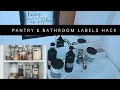 DIY Pantry Label Hack Labels For Kitchen Jars On a Budget Bathroom labels Organization Containers