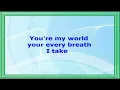 You're My World - Tom Jones (Lyrics Video)