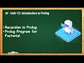 12 2 - Recursion in Prolog Prolog Program for Factorial
