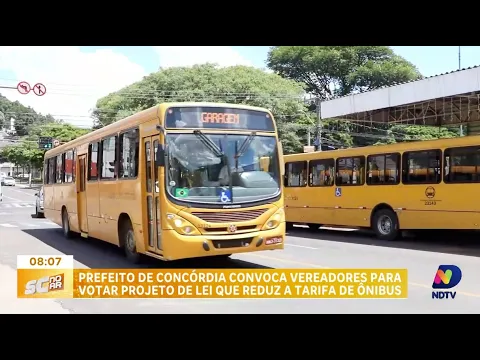 Vereadores são convocados para votar PL que propõe redução na tarifa de ônibus em Concórdia