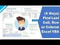 Excel VBA Tutorial Find the Last Cell Row or Column on a Worksheet