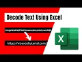 How to Decode URL or Text In Excel