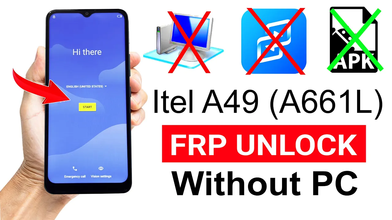 Itel A49 (A661L) FRP BYPASS/GMAIL ACCOUNT REMOVE (without pc) 2022