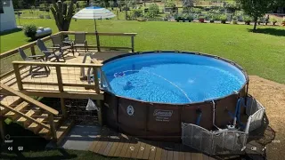 Above Ground Pool Deck How to Build with Material List How to Easily Mix Concrete in Post Holes