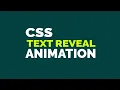 Text Reveal animation CSS CSS text animation CSS text reveal with sliding animation