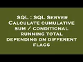 SQL SQL Server Calculate cumulative sum conditional running total depending on different flags