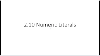 2 10 Numeric Literals
