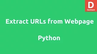 Extract URLs from Web Page in Python
