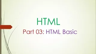 HTML Basic Bangla Tutorial HTML Part-03