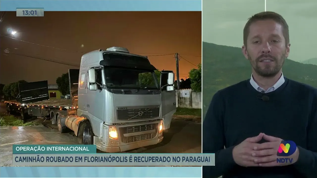 Caminhão roubado em Florianópolis é recuperado no Paraguai