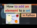 How to add an element to a set in python