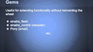 Sinatra - Classy Web Development in Ruby