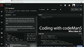 Codewars 6 kyu Who Likes It Javascript