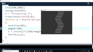 HOW TO WRITE TEXT IN SINOSOIDAL WAVE USING PROCESSING 3