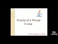 Priority of a Thread in Java