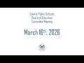 Livonia Public Schools Committee Meeting March 16 2026