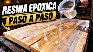 Tutorial RESINA EPOXICA PASO A PASO en CUBIERTAS de madera