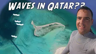 Finding Waves Kitesurfing in Qatar | Kitesurfing Around a Deserted Island up North Qatar