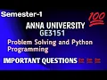GE3151 Problem Solving and Python Programming Important Questionss Toppersacademytamil