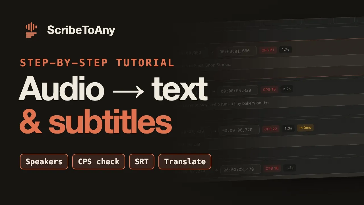 How to Use ScribeToAny: Audio to Text, Subtitles &amp; Translation (Tutorial)