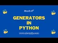 Generators in Python in Telugu Python tutorials in Telugu Jp NaN python tutorials Telugu
