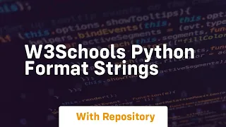 W3schools python format strings