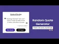 Random Quote Generator in HTML CSS JavaScript Doxa Dev
