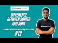 Difference between Sorted and Sort Function Python Python Interview - Part 12 Newton School