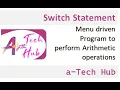 Creating a Menu-Driven Program Using Switch in C Programming Malayalam