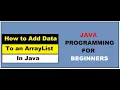 How to Add Data to an ArrayList Adding Data to ArrayList Learn Programming