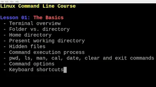 Linux Command Line Basics - The Terminal Basic Commands Present Working Directory