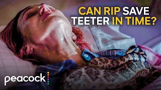 yellowstone a rattlesnake traps teeter in her tent and rip rushes to save her