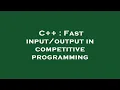 C Fast in competitive programming
