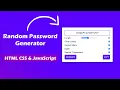 Random Password Generator using HTML CSS JavaScript