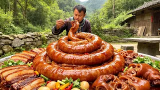 ASMR MUKBANG -Scallions paired with charcoal-grilled pork intestines, very fresh and delicious.