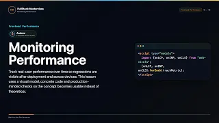 Monitoring Performance Explained FullStack Masterclass Frontend Performance Course