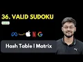 Valid Sudoku LeetCode 36 Hash Table Matrix MAANG