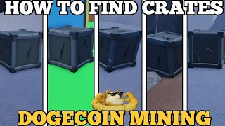 HOW to FIND 5 METAL CRATES LEVER QUEST in DOGECOIN MINING TYCOON ROBLOX