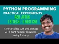 python Programming Lab 1 To Print Sum and Average 2 To print number sequence using for loop