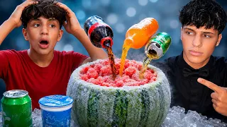 WASSERMELONEN-EIS 🍉🧊 mit verschiedenen GETRÄNKEN !! 😳🤣