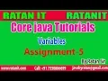 Core java Tutorials Variables Assignment-5 By Ratan Sir