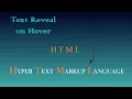 Text Reveal on Hover HTML CSS Coding Tutorials