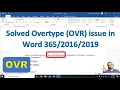 Solved Overtype OVR issue in word