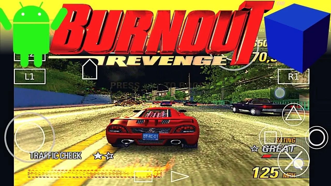 Burnout Revenge PS2 Emulator Android Gameplay - Aether SX2 APK - Burnout Revenge Mobile - 2022