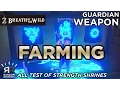 Zelda Breath of the Wild - Guardian Weapon Farming All Test of Strength Shrines